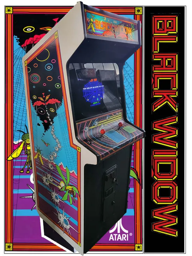 Arcade Story Black Widow cabinato sparatutto vettoriale ragno
