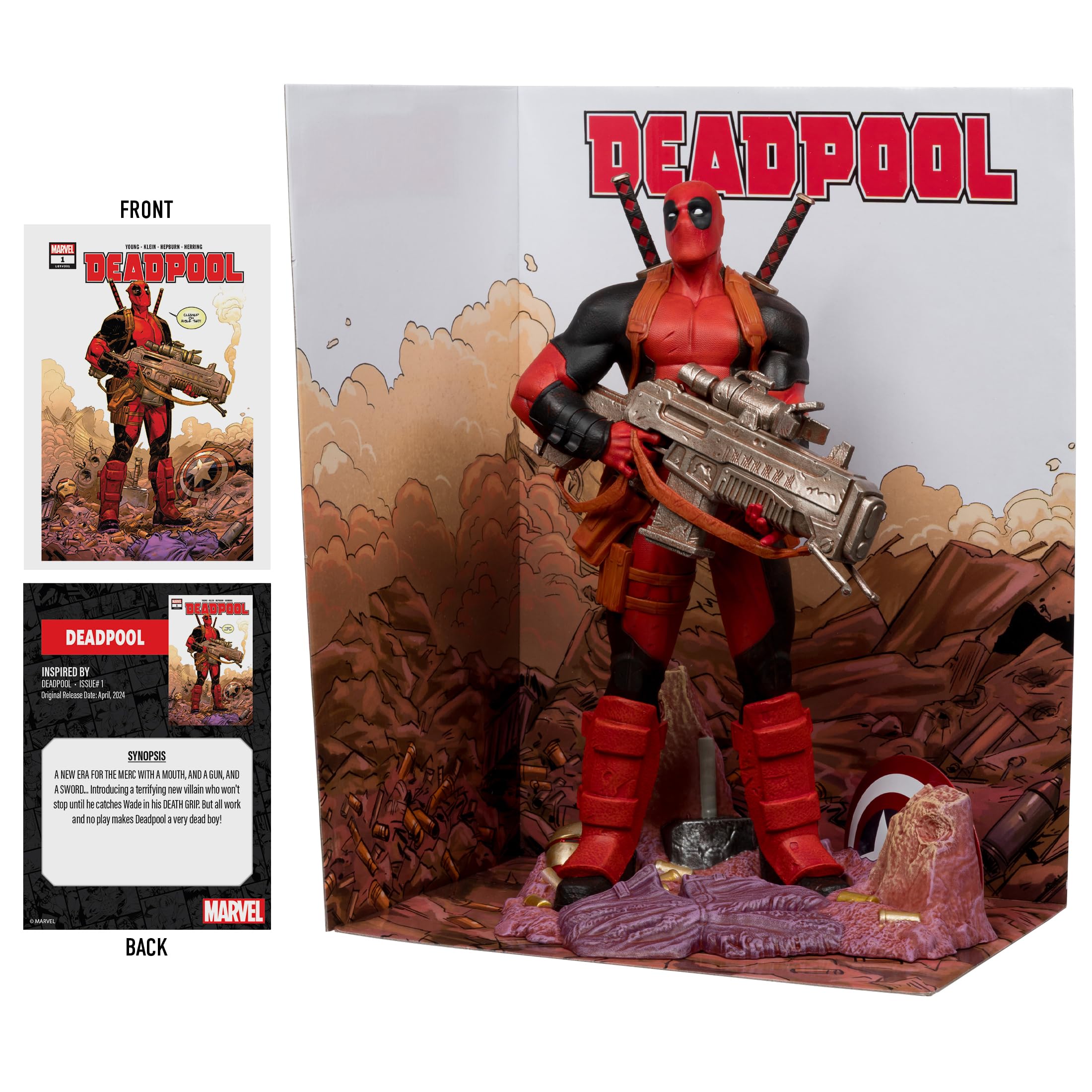 McFarlane Marvel Deadpool 1:6 statua con scena e fumetto #1