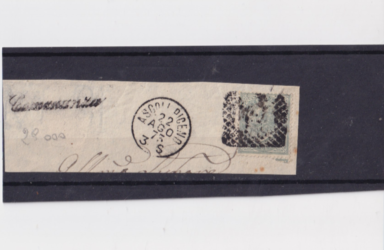 TS Collezionismo Regno Italia 5 Cent De La Rue su Frammento 1875