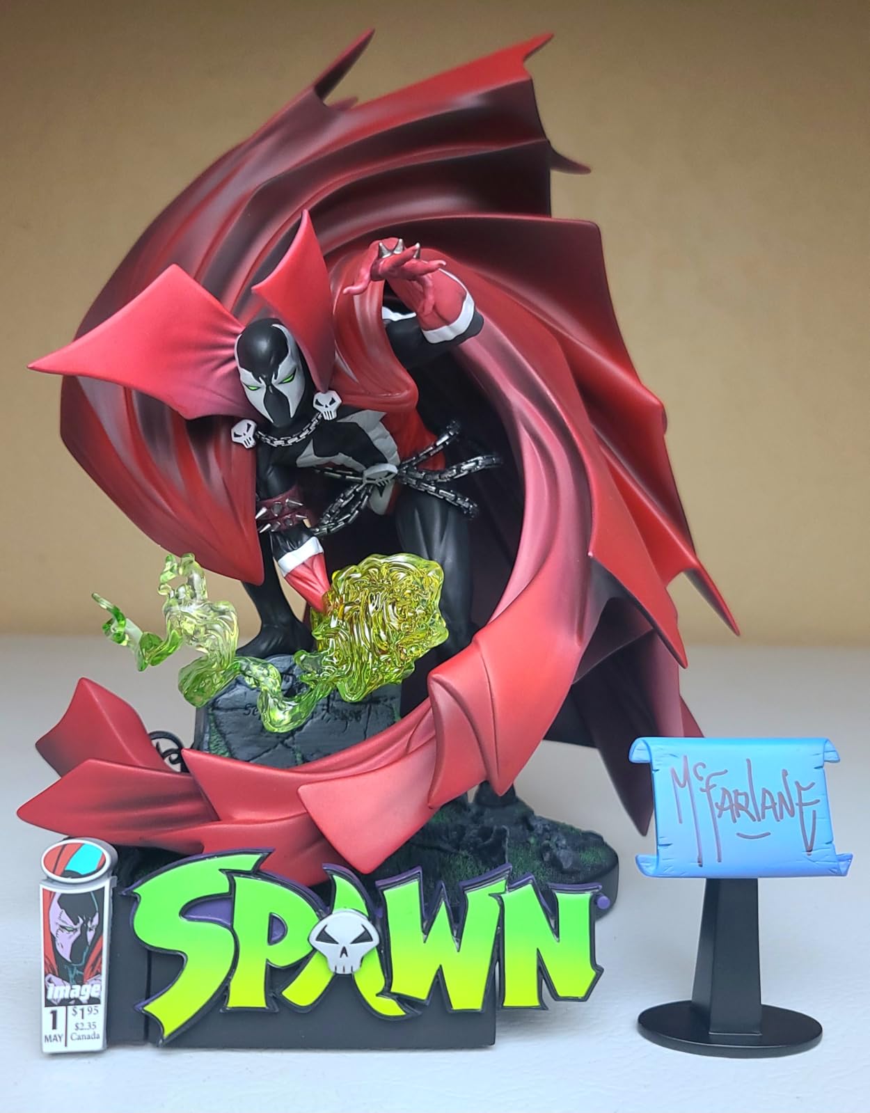 McFarlane Spawn #1 statua resina 1:10 nero bianco rosso 25cm