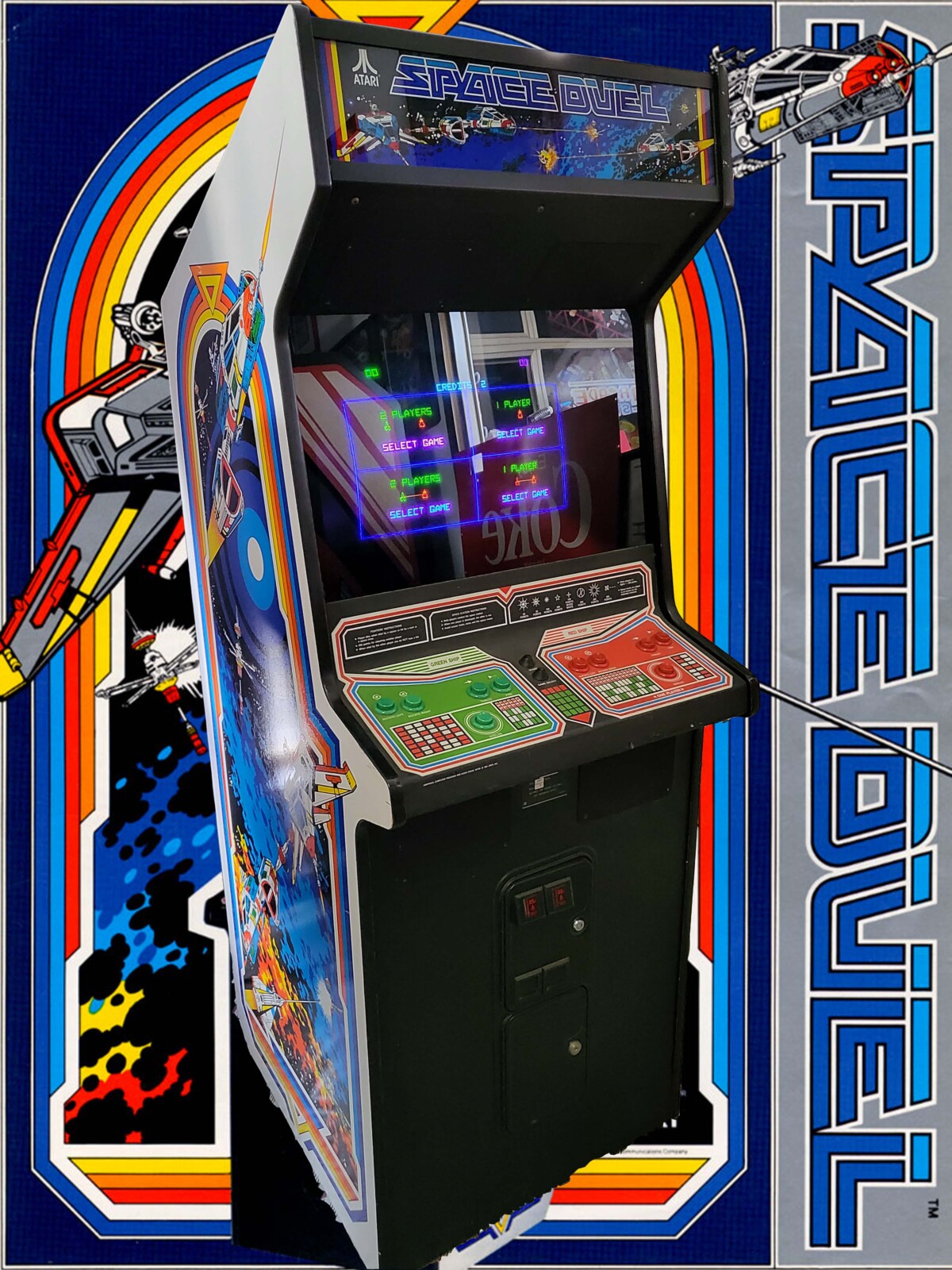Arcade Story Space Duel Atari cabinato arcade vettoriale