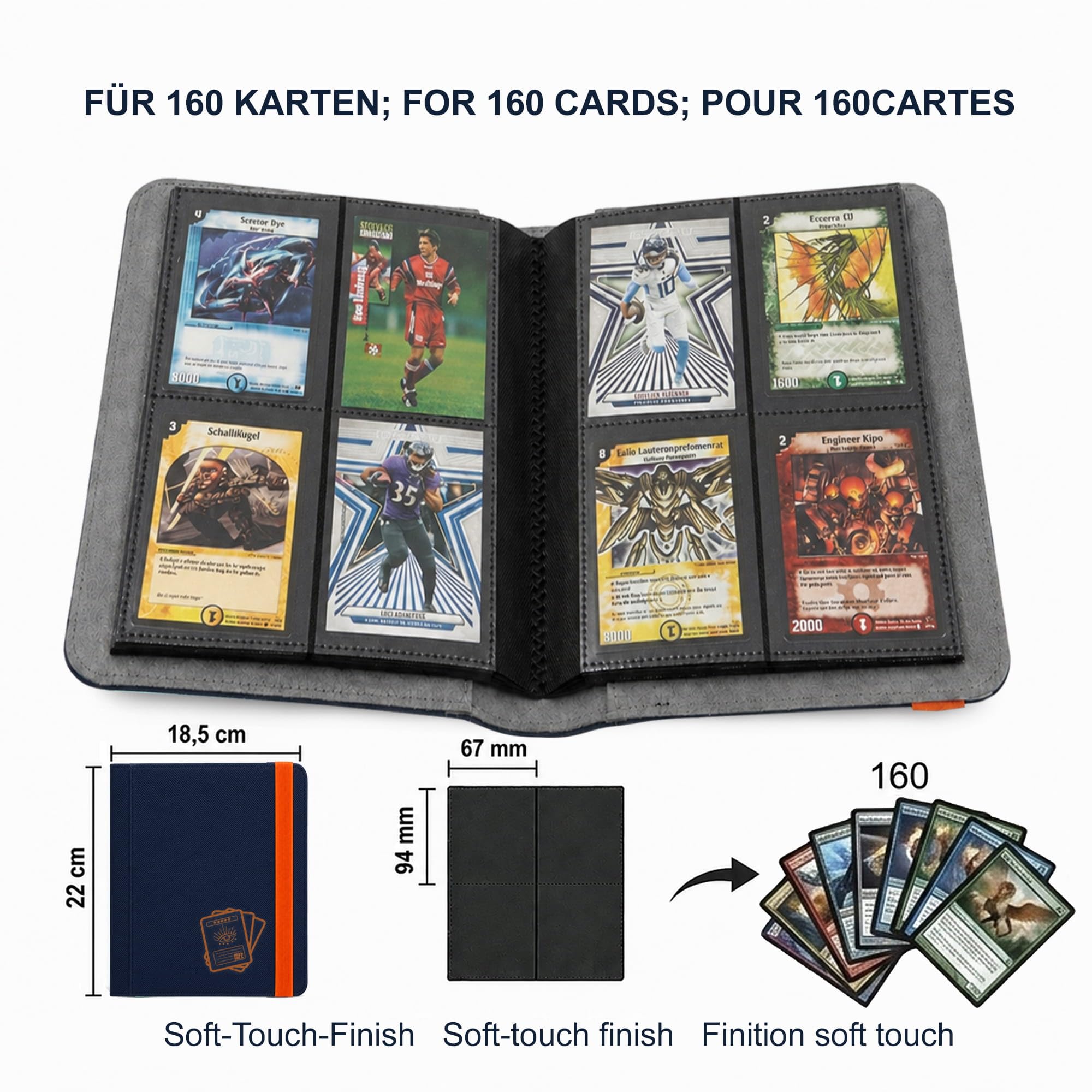 Safe Sammelkarten album 160 carte blu 20 pagine