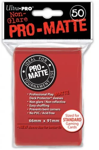 Ultra Pro Bustine Standard Matte 66x91 bustine rosse 50 pezzi