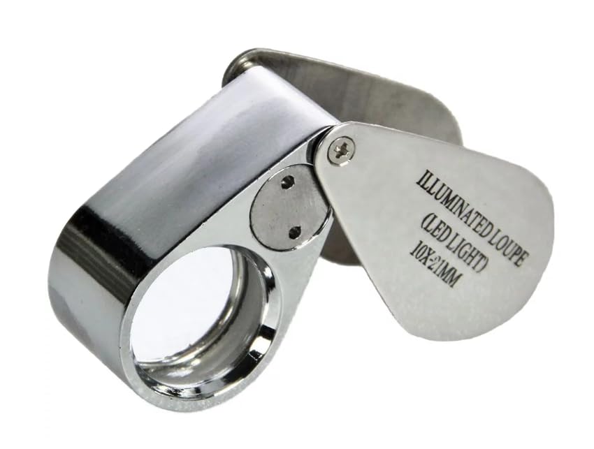 SAFE Lente Ingrandimento 10x Cristallo 21 mm LED Pieghevole