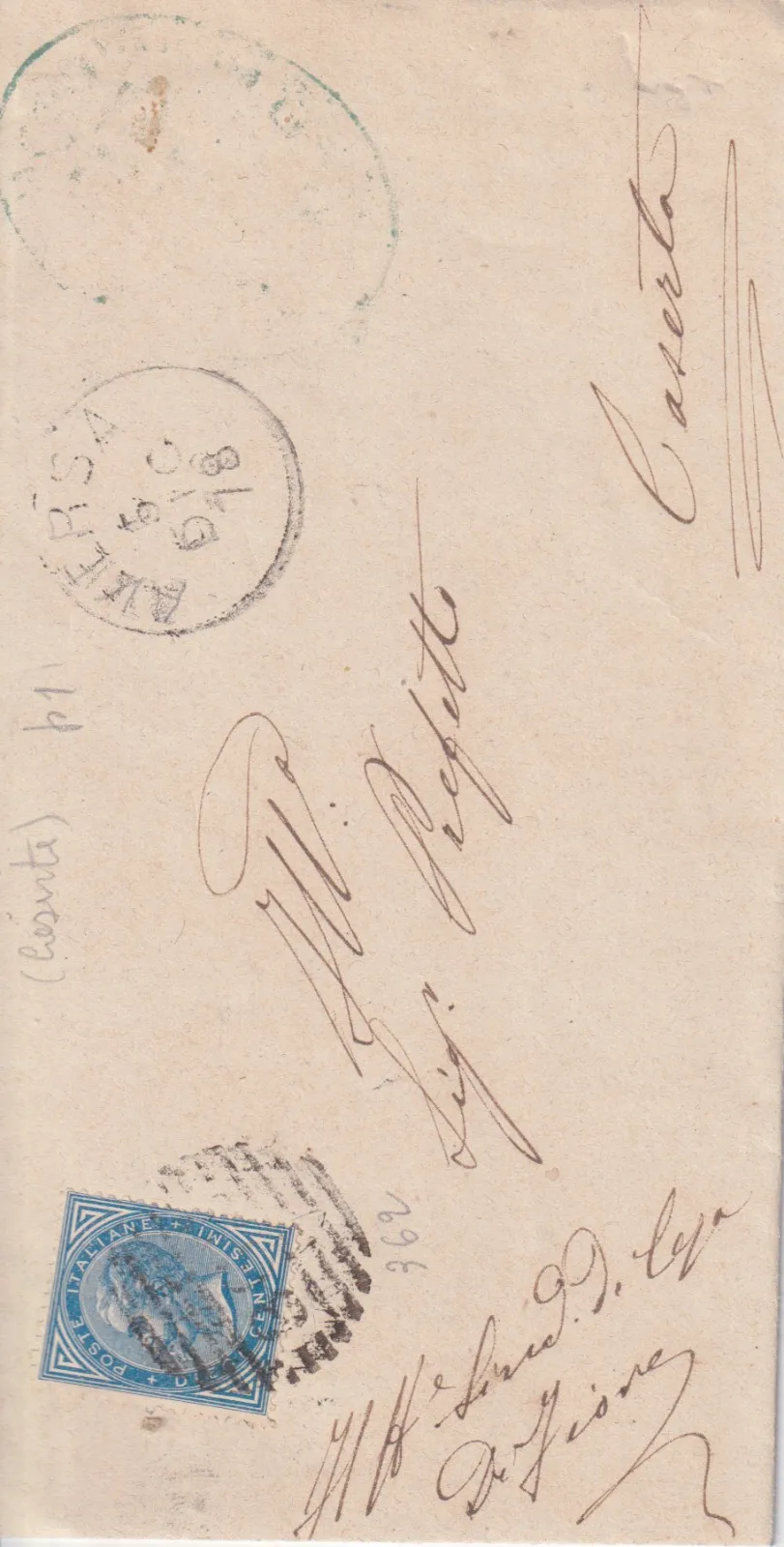 TS Collezionismo Filatelia Busta 1878 10 Cent Annullo 362