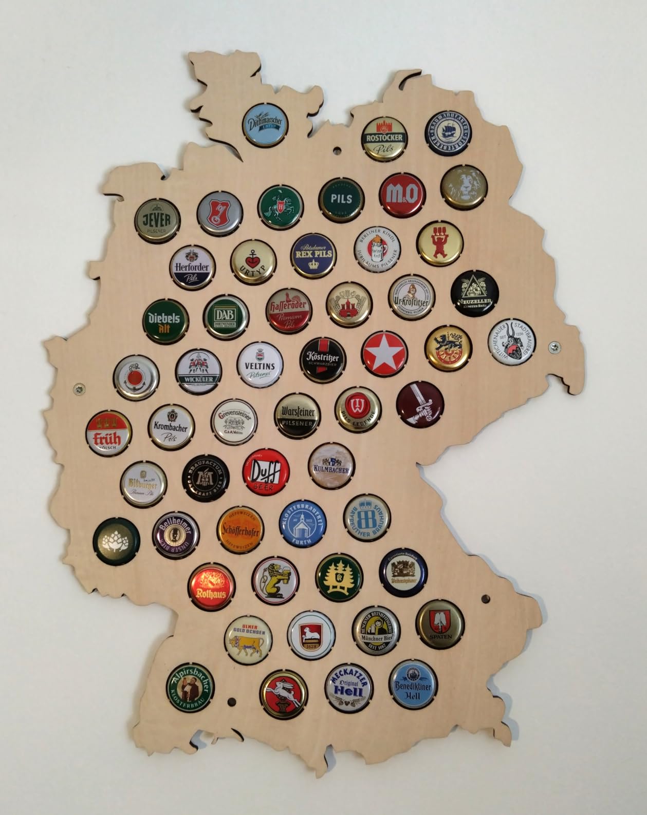SAFE Sammelboxen cartina Germania legno 63 tappi birra
