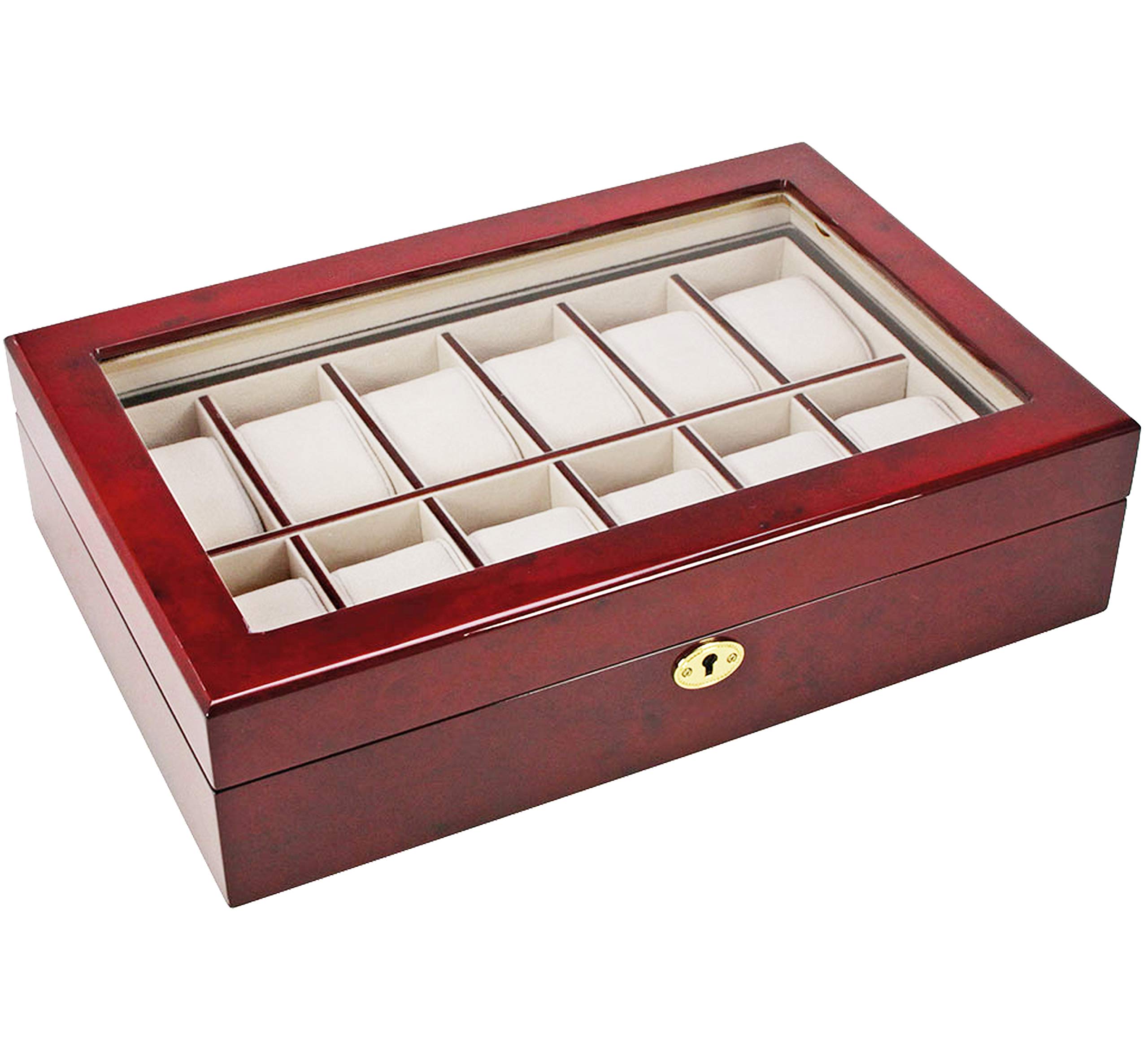 Safe Uhren Schmuck 260 scatola orologi legno 12 posti mogano