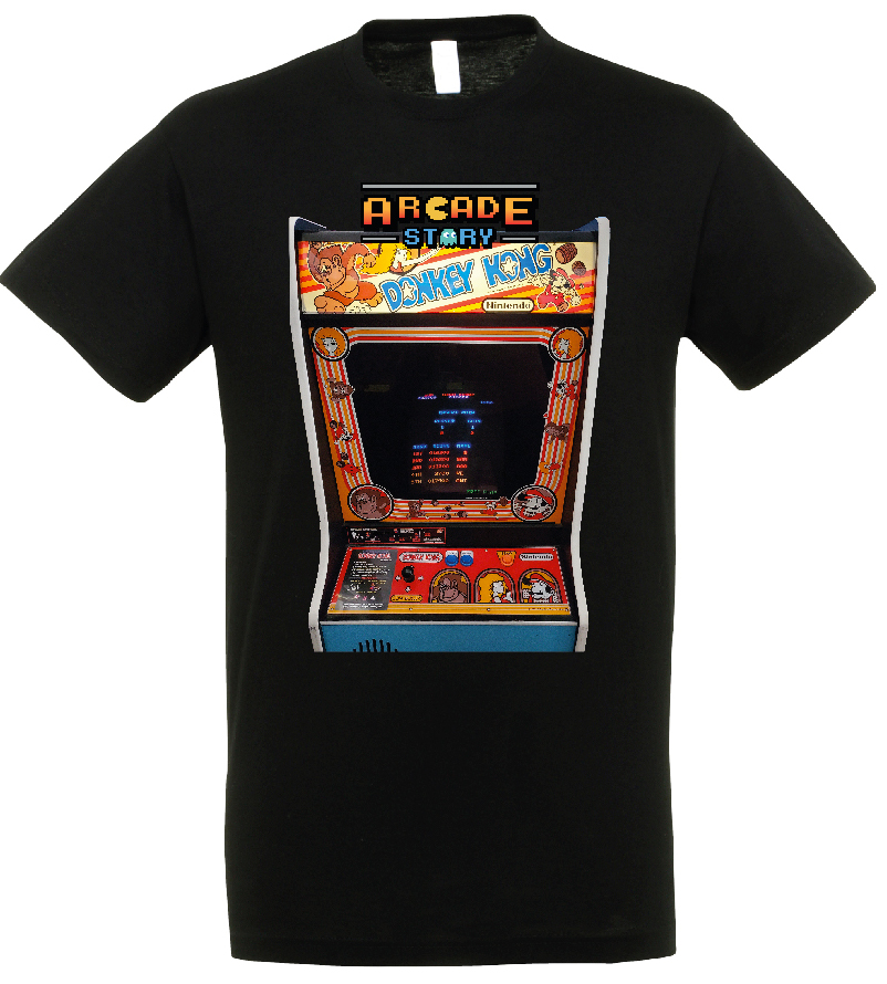 Arcade Story Magliette Donkey Kong maglietta nera cotone