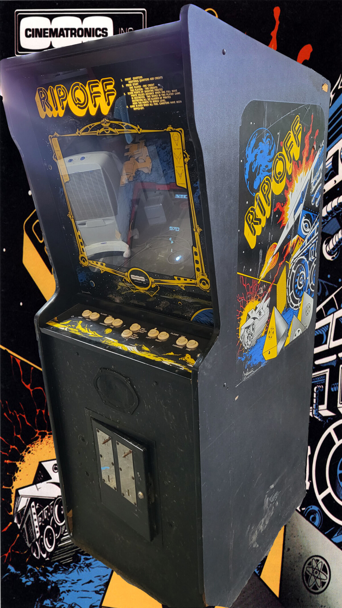 Arcade Story Arcade Rip Off Cinematronics cabinato 1-2 giocatori