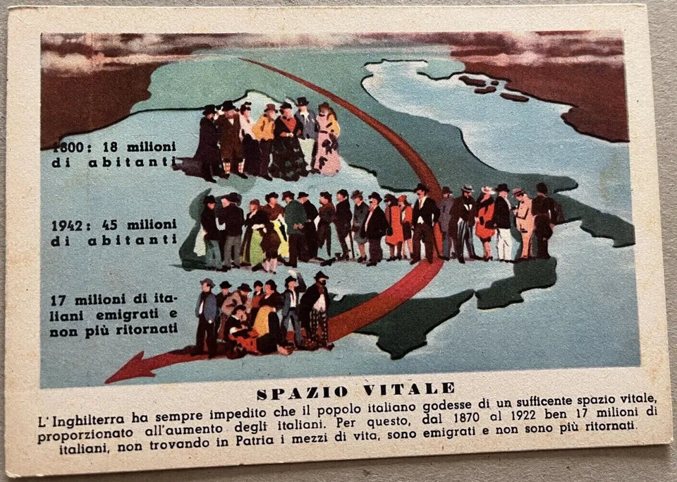 TS Collezionismo Militaria Cartolina Spazio Vitale Africa WW2 Non Viaggiata