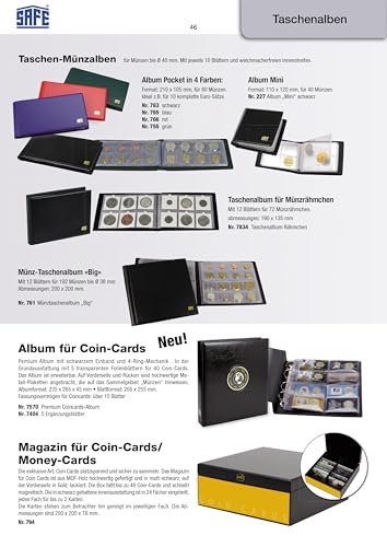 SAFE 763 Mini album monete 80 pezzi 38 mm formato tasca