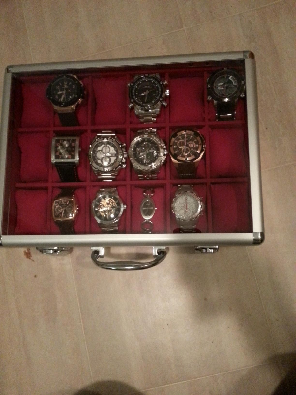Safe Group 265 portaorologi 12 posti velluto alluminio