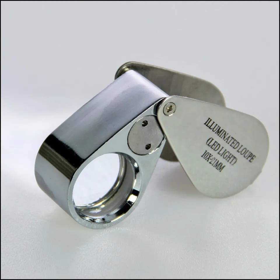 SAFE Lente Ingrandimento 10x Cristallo 21 mm LED Pieghevole