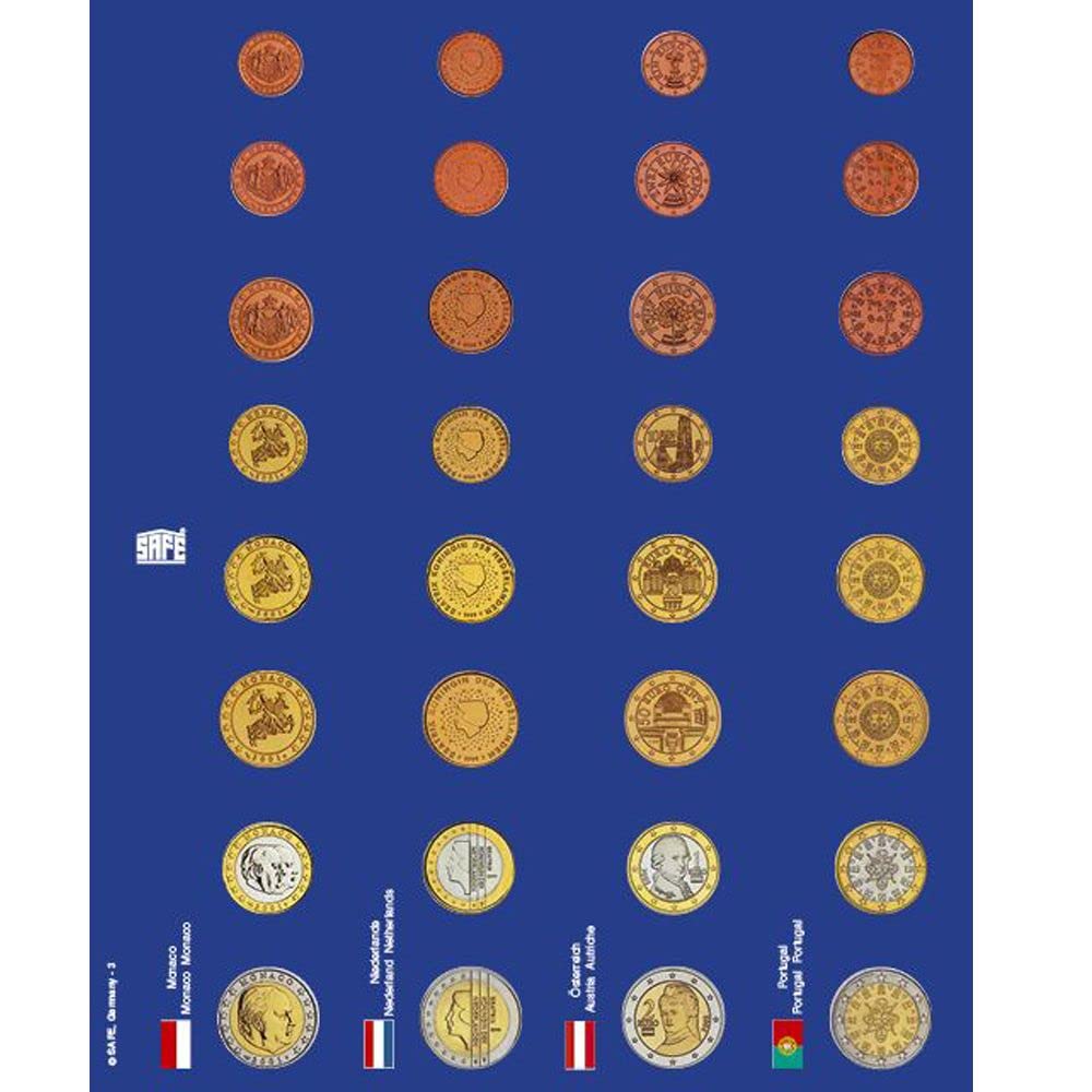 Safe 1865 set 6 fogli album euro in capsula a colori