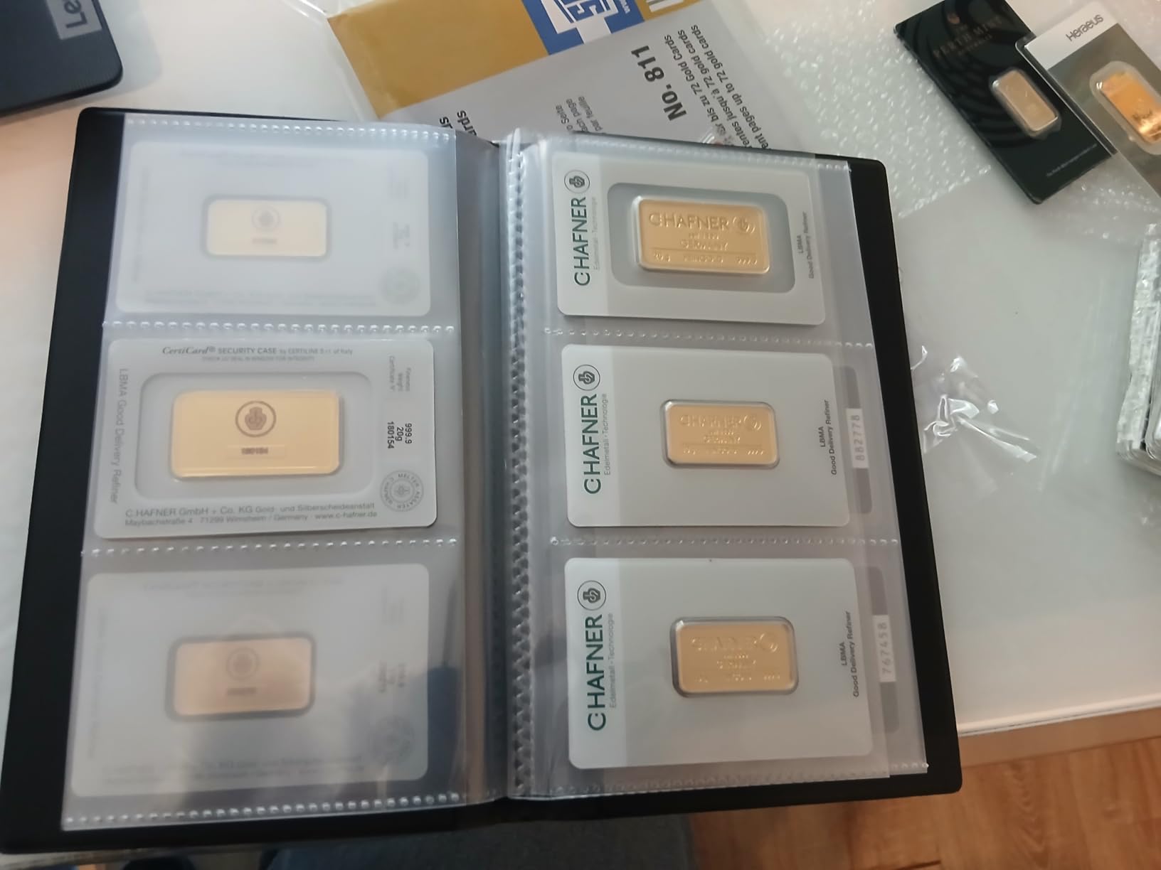 Safe 811 Pocket Album Gold Cards album 72 carte oro