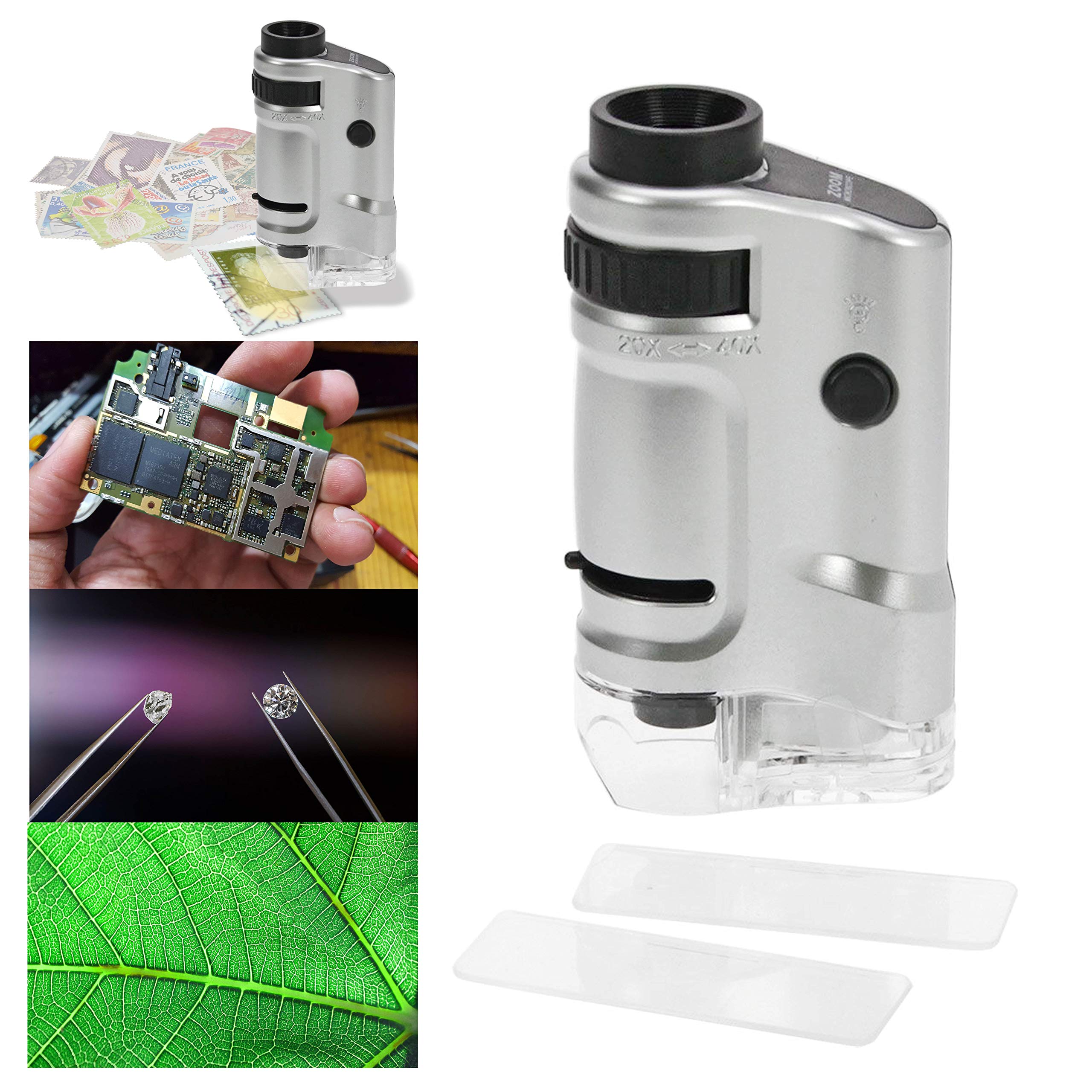 SAFE 5672 Microscopio Tascabile 20-40x LED per Monete