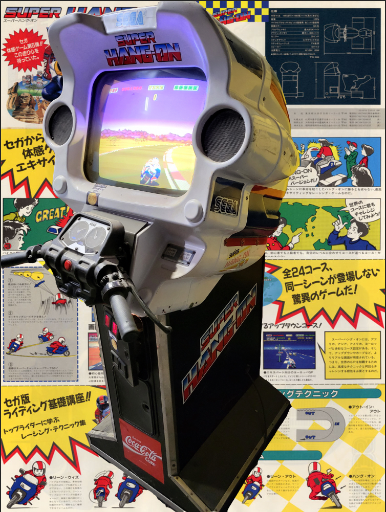 Arcade Story Guida e Corse Super Hang-On cabinato arcade da collezione
