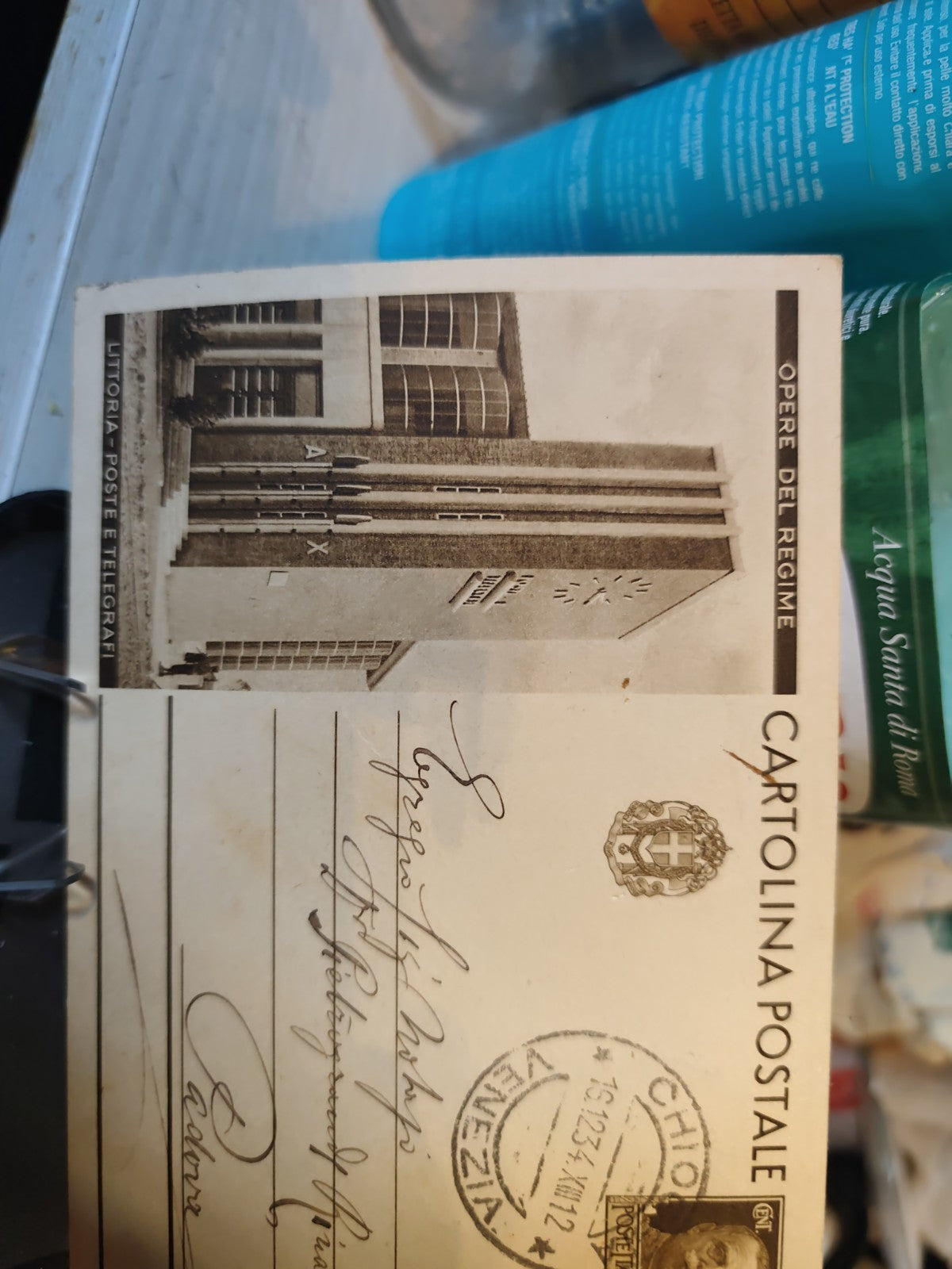 Cartolina Postale Venezia Anno XIII Littoria Opere Regime