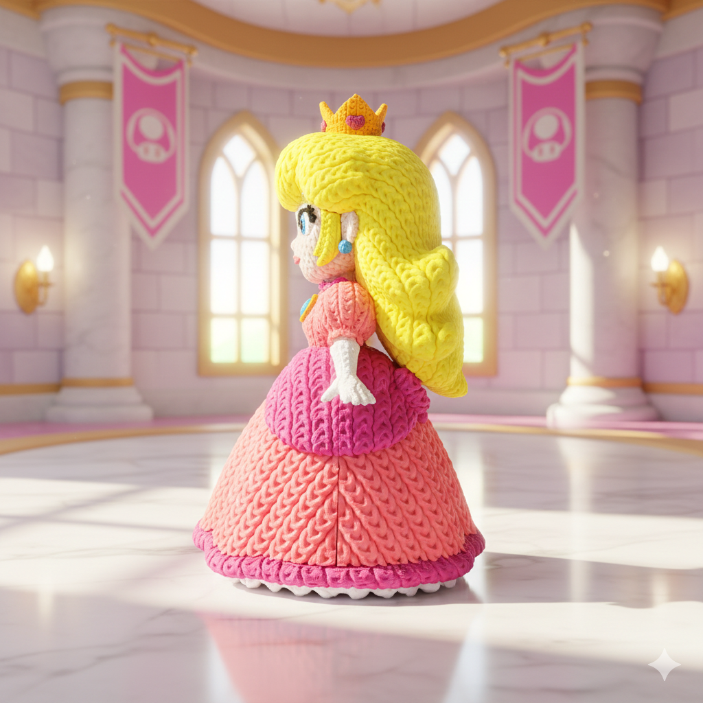 L'Atelier di Zelda Stampe Incantate Peach statuina crochet