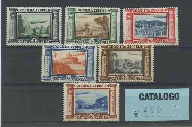 TS Collezionismo Filatelia Zeppelin 1933 6 valori nuovi MNH centratura
