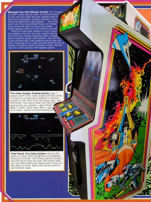Arcade Story Gravitar Atari cabinato arcade vettoriale
